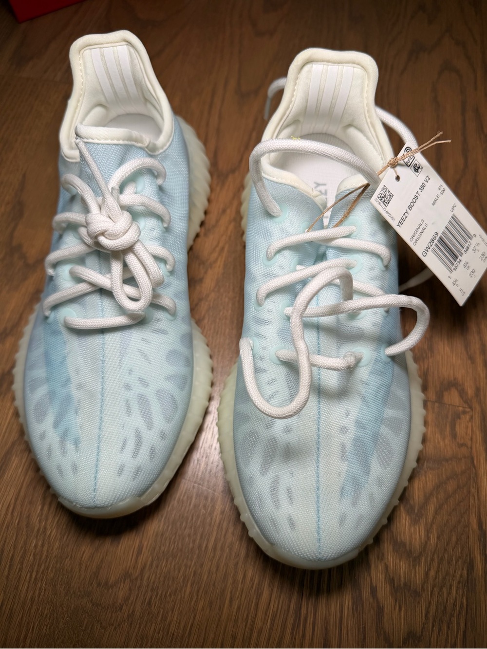 Yeezy Kids Light Blue & White Sneakers